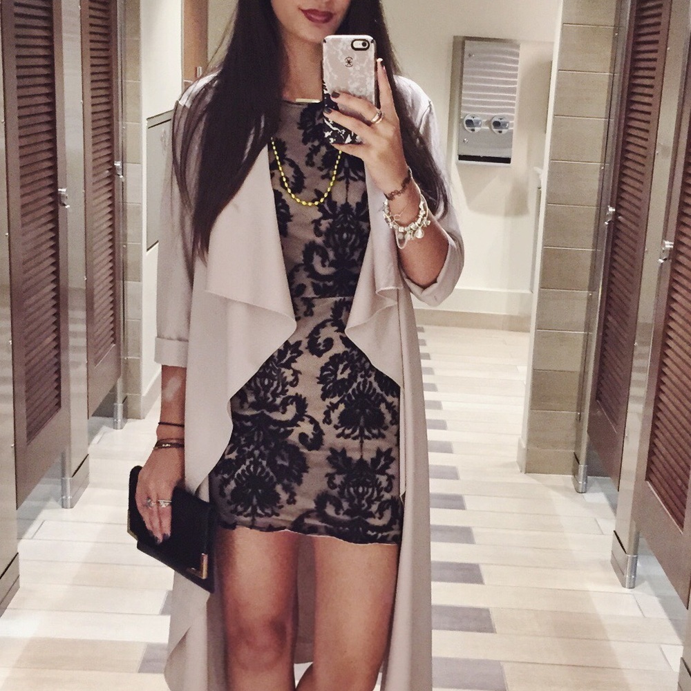 LF black and cream lace dress